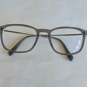 Oliver Peoples womens eyeglasses. Light grey plastic frames, gunmetal sides